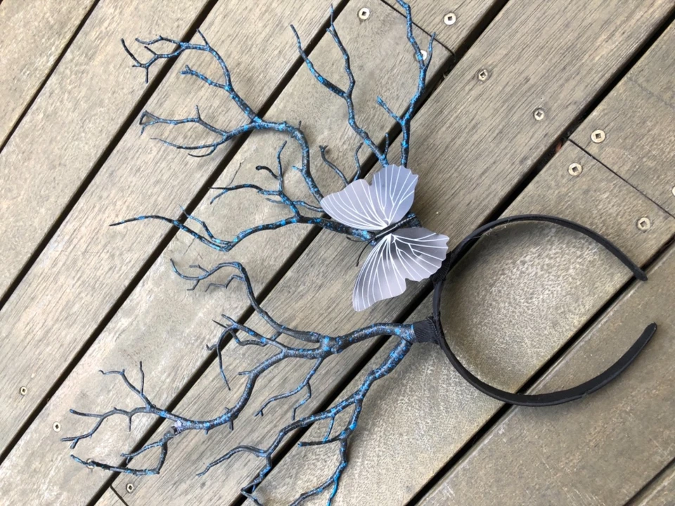 Mujeres Niña Fiesta Árbol Ramas Ramita Mariposa Pelo Diadema Guirnalda PROP  Foto 4 de 4