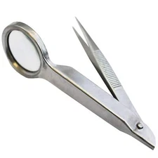 Sluice Fox 4X Magnifying Glass with Fine Point Tweezers – Precision Tool for Pro