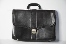 Vintage Gian Black Leather Briefcase Bag Attache