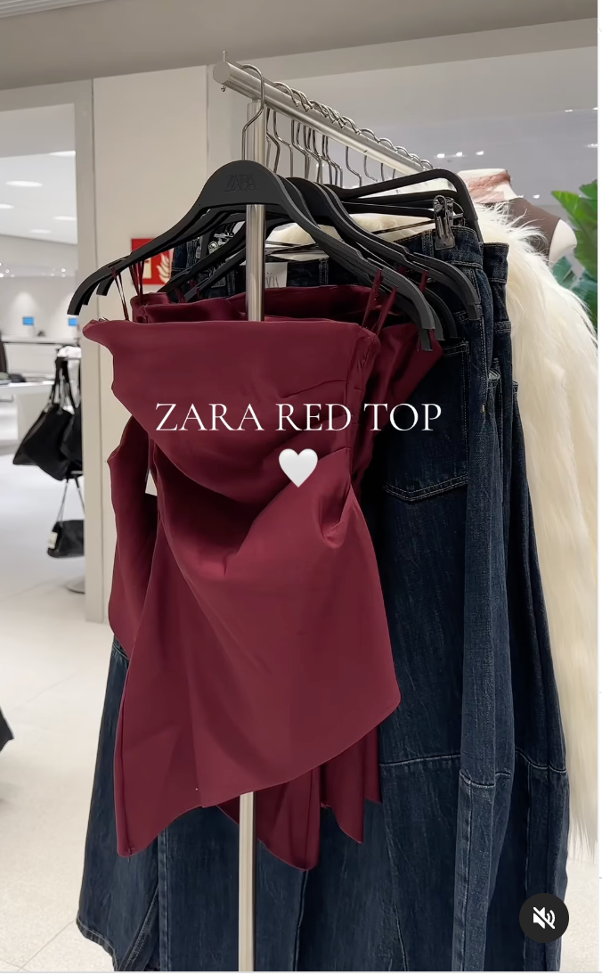 ZARA ZW WOMAN ASYMMETRIC GATHERED TUBE TOP VIRAL BURGUNDY SMALL S