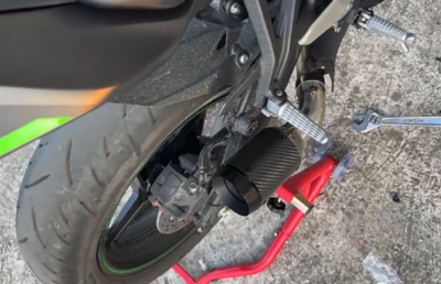 Carbon Exhaust System Mid Link Pipe 51mm Muffler For KAWASAKI