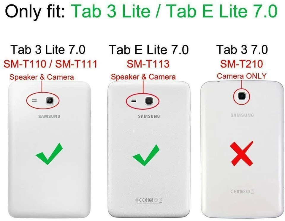 Funda tipo folio de cuero ajustada con soporte tipo folio para Samsung Galaxy Tab E Lite 7.0 Foto 2 de 4