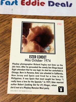 PLAYBOY 1997 ESTER CORDET COLLECTOR CARD 63 OCTOBER 1974 NEAR MINT | eBay