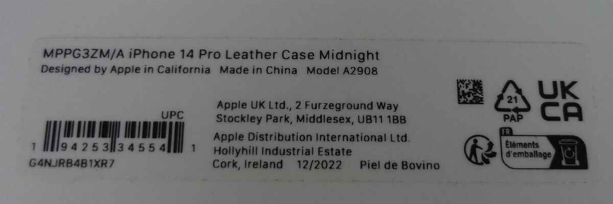 Genuine / Official Apple iPhone 14 Pro Leather Case Genuine / Official Apple iPhone 14 Pro Leather Case