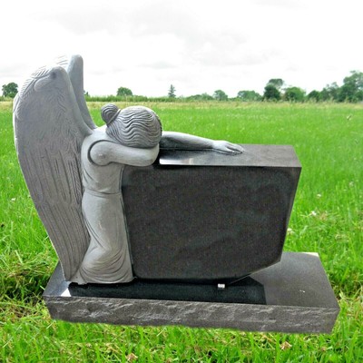 Headstone Black Granite Angel Upright Gravestone Bench Marker