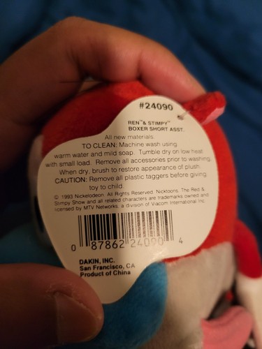 The Ren & Stimpy Show Plush Doll With Tag Dakin 1993 VG - Picture 4 of 4