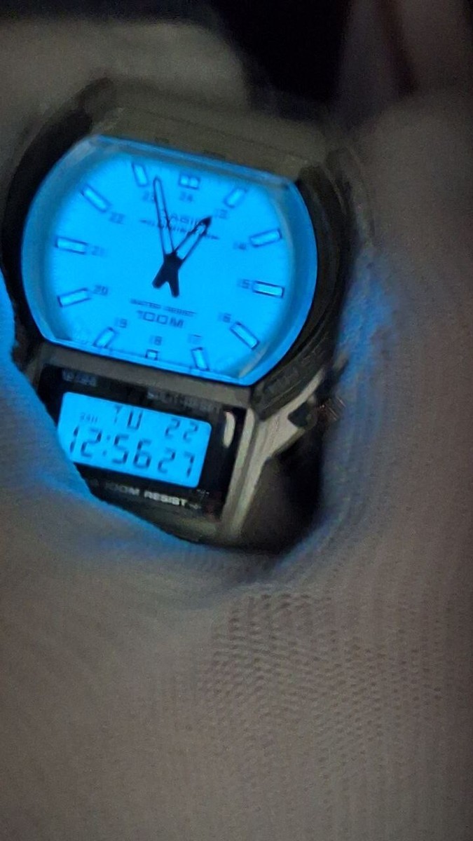 Casio Men Watch AW-61 Plastic Stainless 100m Date Light Casio Men Watch AW-61 Plastic Stainless 100m Date Light