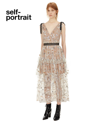 BNWT Self-Portrait Sequin Star Mesh Midi Nude Dress | eBay BNWT Self-Portrait Sequin Star Mesh Midi Nude Dress | eBay