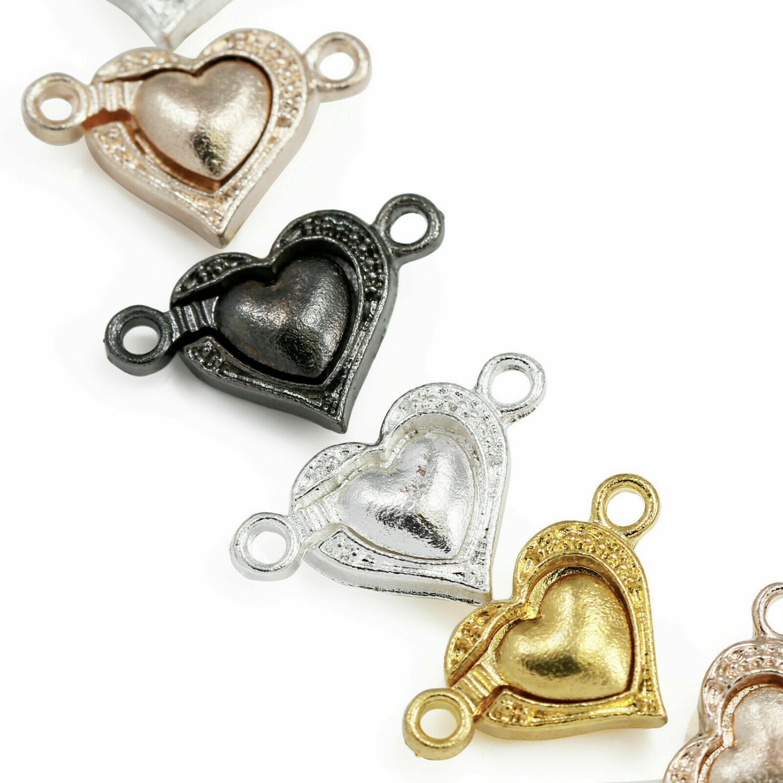 Silver Plated Strong Heart Clasps for Jewellery Making 12mm eBay