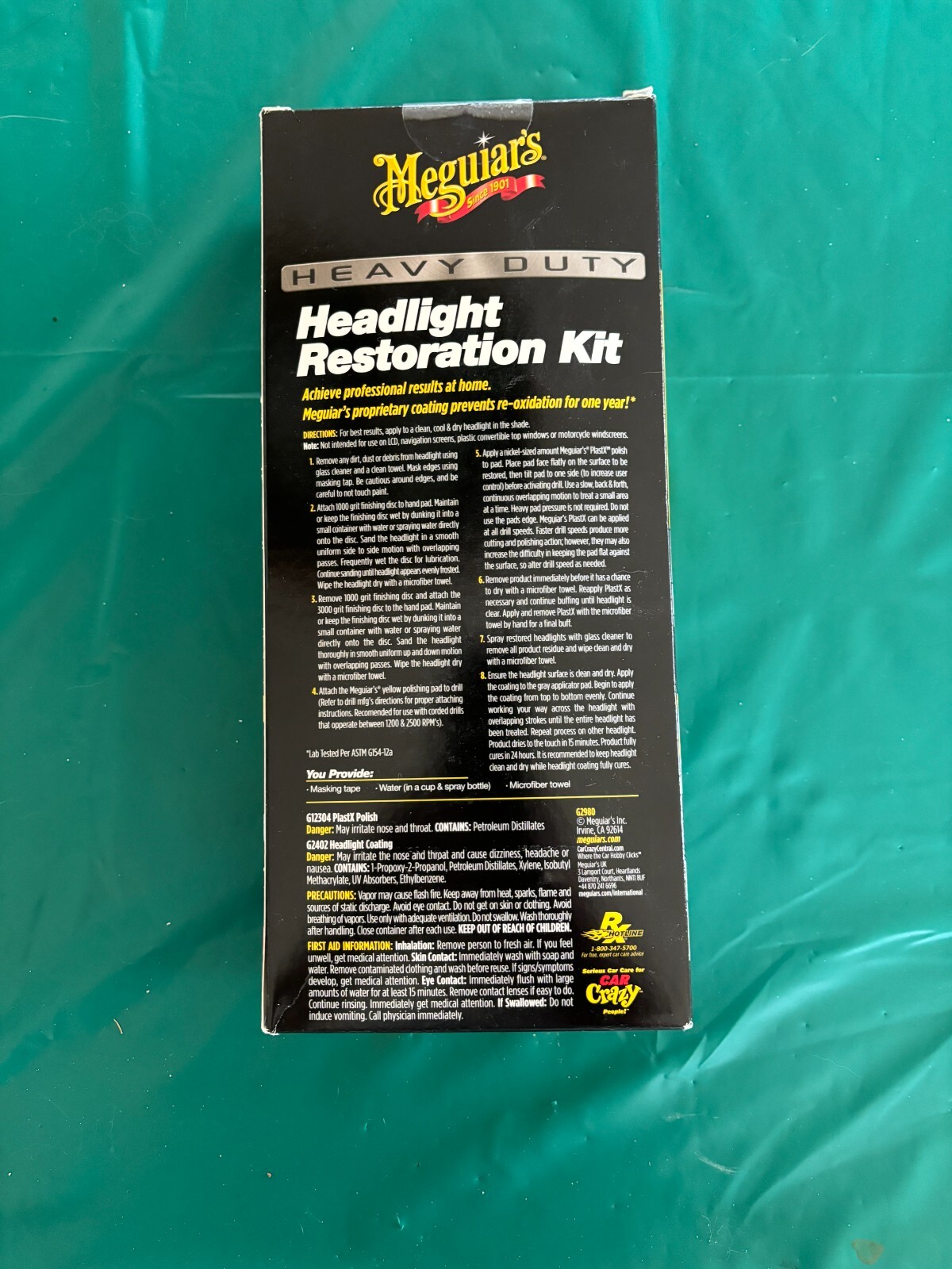Meguiars G2980 Heavy Duty Headlight Lamp Restoration Kit With Polish