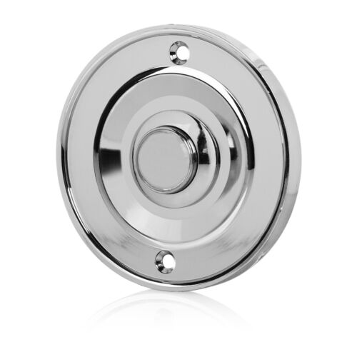 Chrome Flush Mount Wired Door Bell Push Button Byron DBW-21073 - Picture 4 of 10