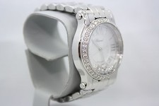 CHOPARD HAPPY SPORT ll ROUND AUTO STAINLESS DIAMOND ENCRUSTED WATCH 278559-3002 5
