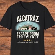 Camiseta divertida Alcatraz, camisa de escape room, camiseta de revisión de prisión parodia, humor oscuro