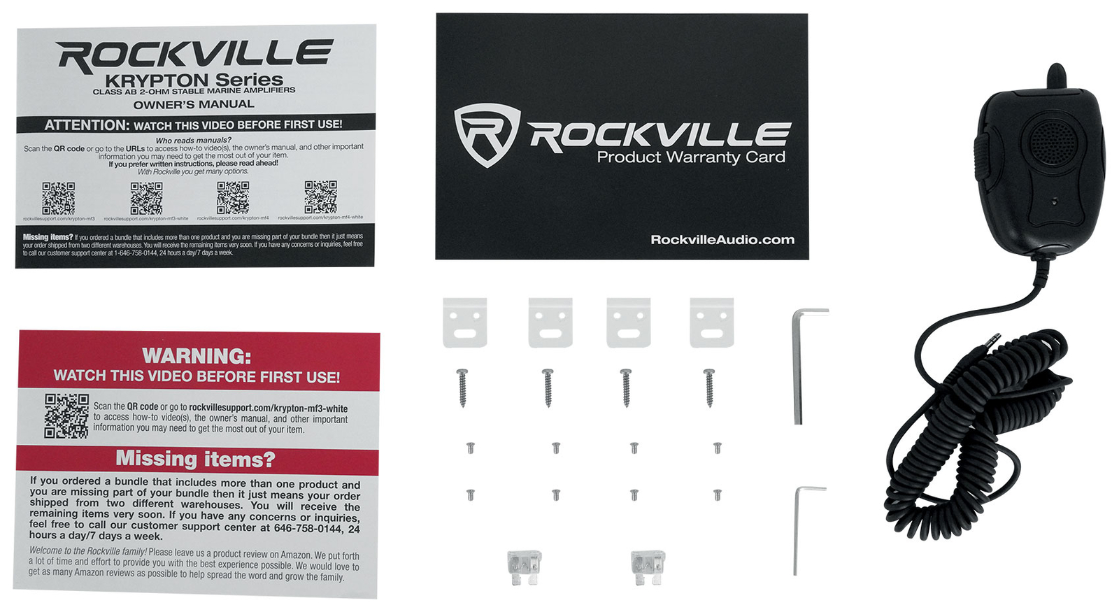 Rockville KRYPTON MF3 1600 Вт Пиковый 4-канальный Белый Морской лодочный усилитель Комплект усилителей