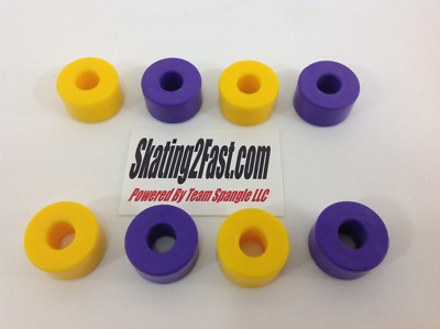 Sure Grip Double Action 4-Yellow 4-Purple Cushions Set of 8 Quads Roller Skates
