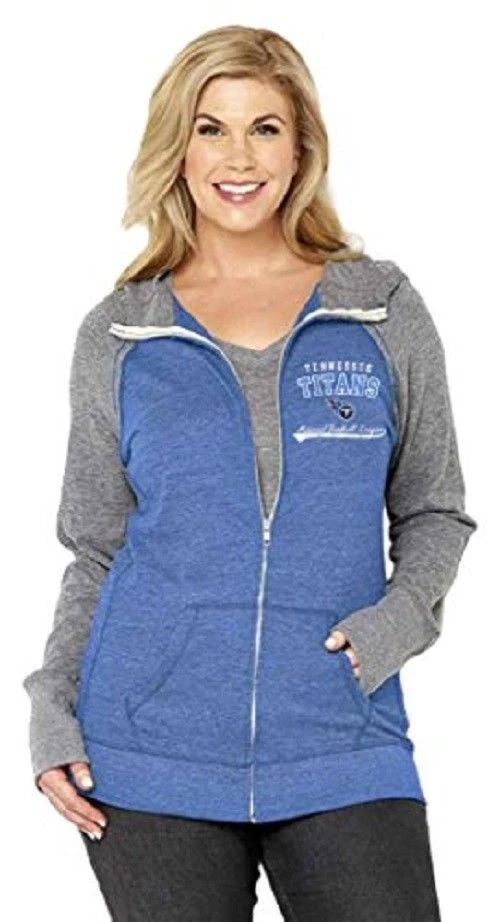 NFL Womens Curvy Triblend Color Block Full Zip Hoodie Plus Sizes 1X-3X - Image 2 of 4