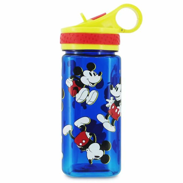 Disney Mickey Mouse Water Bottle With Built-in Straw for sale 