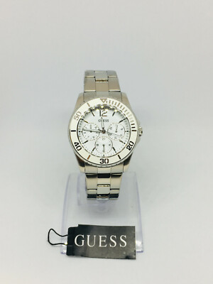 GUESS LADIES W10591L1 Amazon.com: GUESS Silver-Tone + White Stain Resistant  main image 3