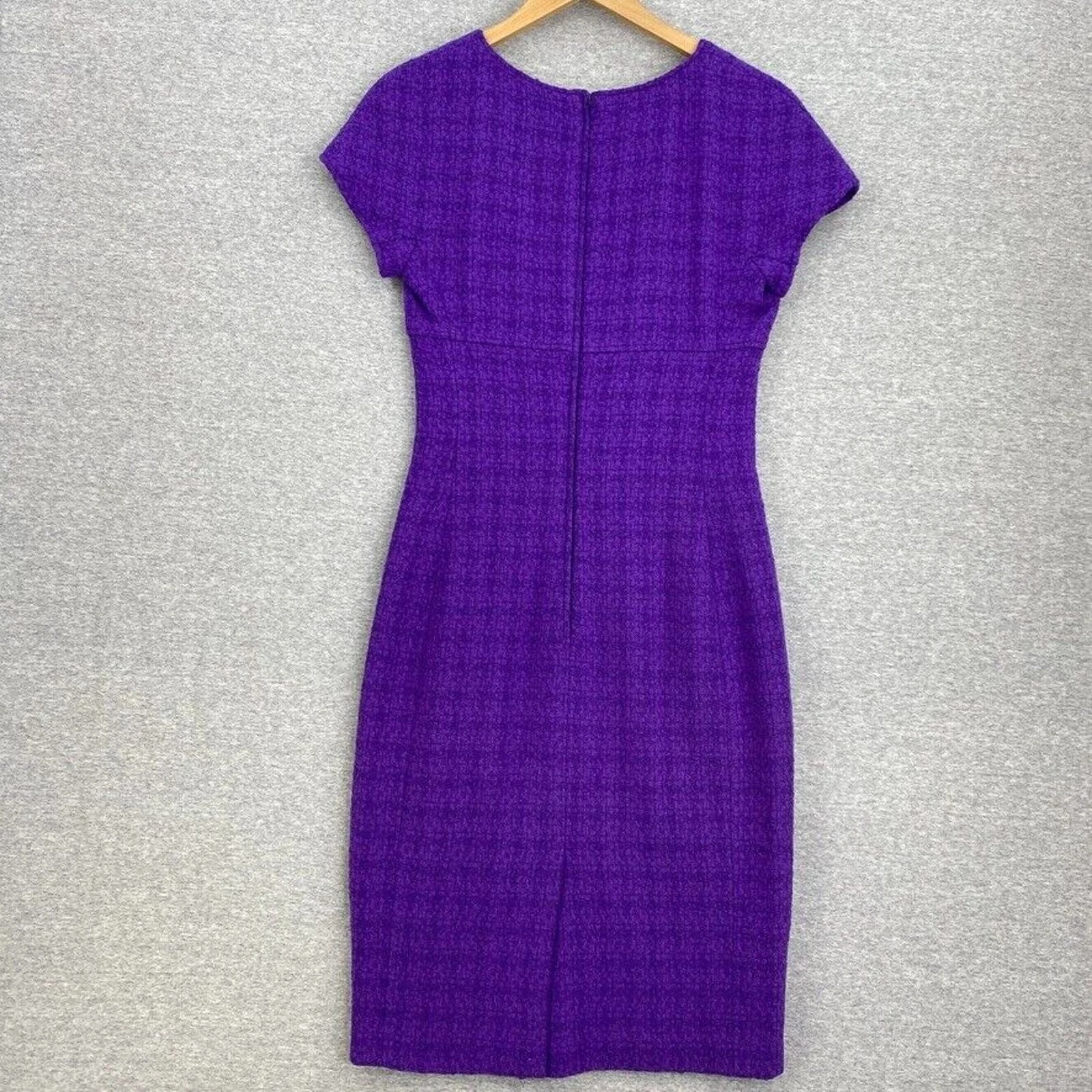 Abito Valentino Vintage Donna 6 Viola Miss V Lana Boucle Italia Foderato