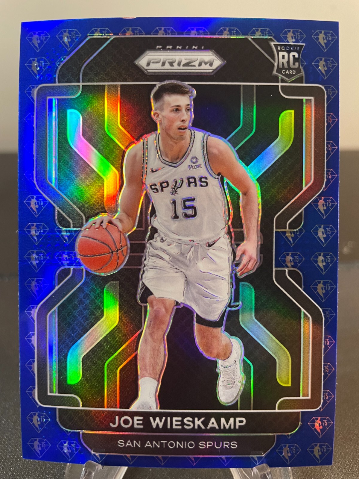 2021 PRIZM JOE WIESKAMP ROOKIE CARD RC BLUE DIAMOND 75TH ANNIVERSARY SSP #322