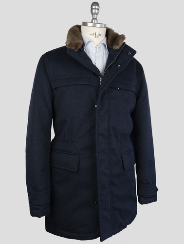 NEW CESARE ATTOLINI BLUE CASHMERE COAT US 42 - EU 52 CA45 - Picture 2 of 6