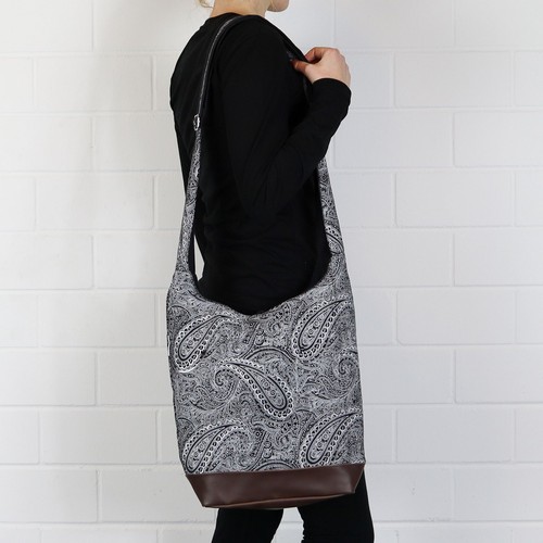 Umhängetasche bedruckt Ethno Shopper schwarz - Picture 7 of 12