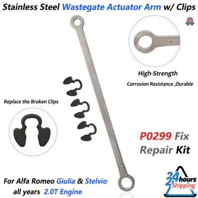 Wastegate Actuator Arm w/ Clips  For Alfa Romeo Giulia Stelvio 2.0T Engine Steel