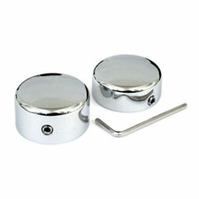 CHROME SWINGARM PIVOT BOLT COVERS FOR HARLEY SOFTAIL 2000-07 REPL OE # 43462-00