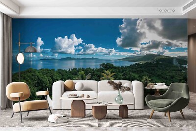 3D Forest Lake Sky Self-adhesive Removable Wallpaper Murals Wall 77