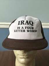 Iraq is a Four Letter Word Snapback Hat Vintage Patriotic 1990s