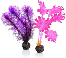 Oase Biorb Plant small Sea Kelp SET PINK Weighted plastic aquarium safe decor