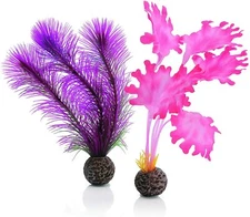 Oase Biorb Plant small Sea Kelp SET PINK Weighted plastic aquarium safe decor