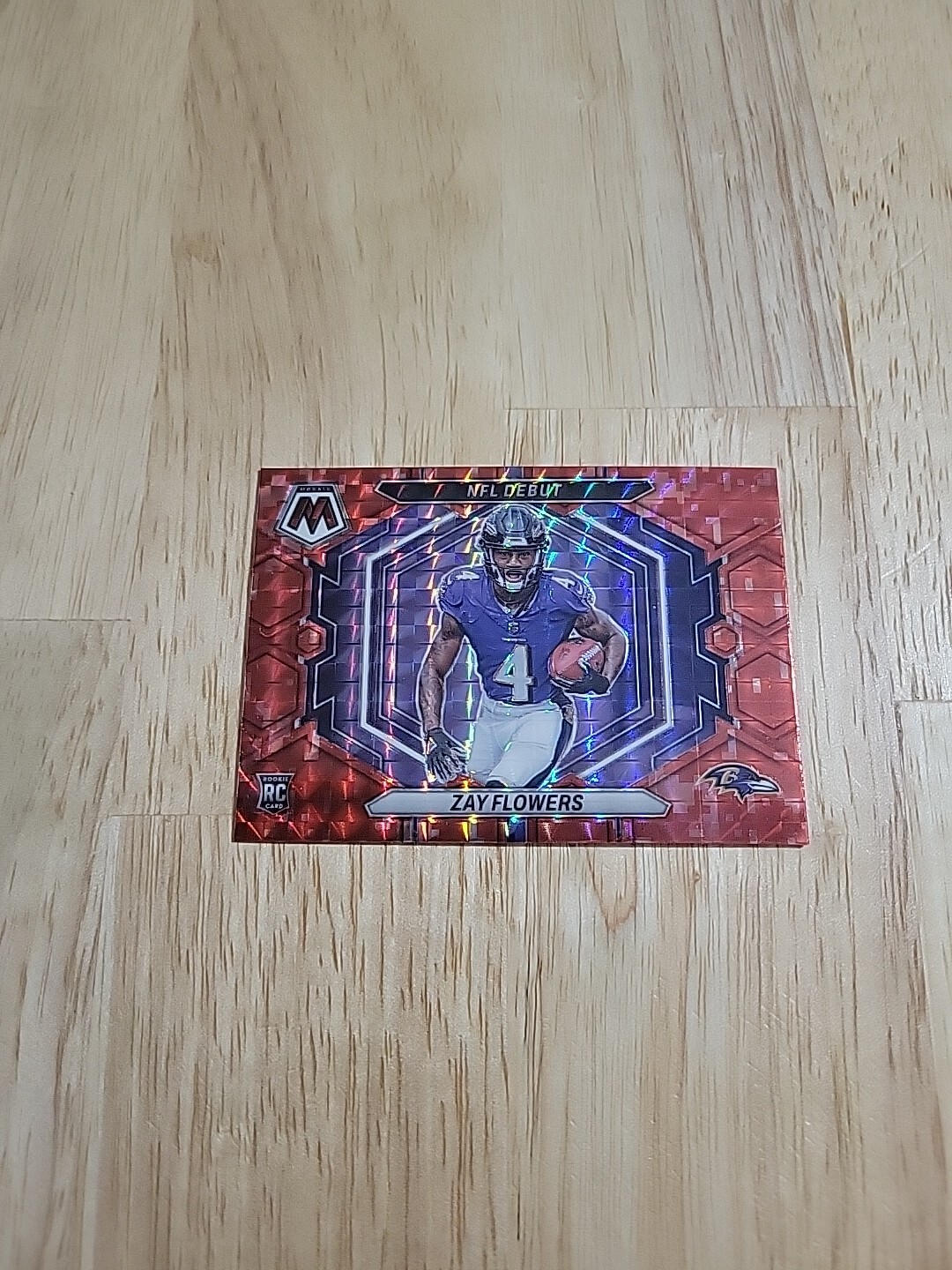 2023 Mosaic ZAY FLOWERS Red Camo Prizm NFL Debut #ND-18 Rookie RC Ravens SP