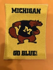 University Of Michigan Wolverines Vintage Embroidered Iron On Patch 4” X 3”