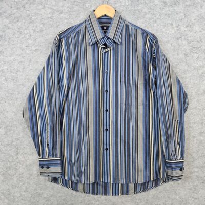 Marcello Sport Men's Button Down Shirt Size M 100% Cotton Preppy NO TOP BUTTON