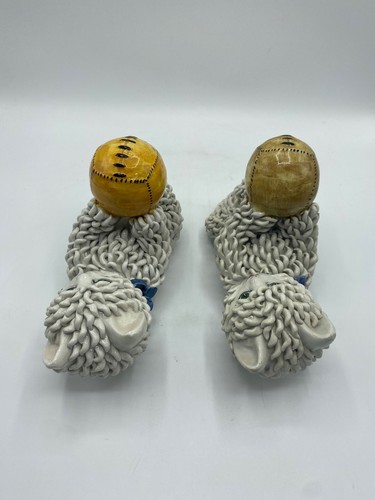 Majolica Italy Spaghetti Cats Playing with Ball Figures Pair of 9" Long Cats (C) - Bild 8 von 14