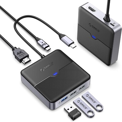 USB C Hub 5 in 1 Dockingstation Mit 4K HDMI, PD 60W, 5 Gbps USB A 3.0, 2.0