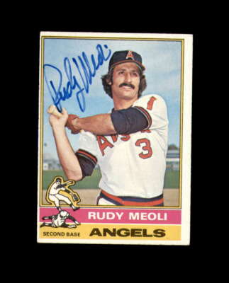 Rudy Meoli Signed 1976 Topps California Angels Autograph