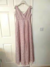 Tiffany Rose Eden Maternity Gown Dress Short 1 UK 8-10 Blush Pink Powder Lace