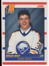 1990-91 Score Canadian Brad May Rookie Buffalo Sabres #427