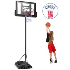 Height Adjustable Portable Basketball Hoop System Shatterproof Backboard 2 Nets