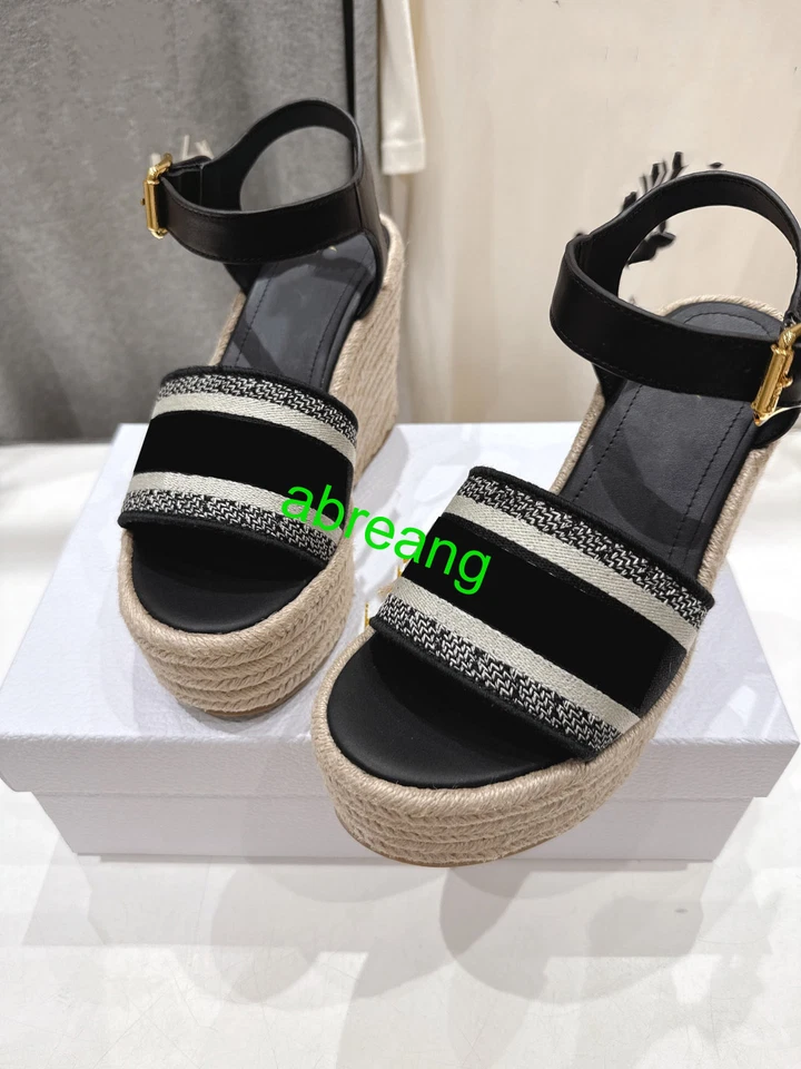 2025 summer women slingback embroidery 8.5cm slipsole sandal high heels 35-40 - Imagem 2 de 3