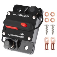 80 Amp Circuit Breaker Manual Reset Waterproof Inline Fuse Inverter for Car A...