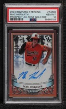 2024 Bowman Sterling Rose Gold Refractor 7/15 Mac Horvath PSA 10 Auto 0wc9