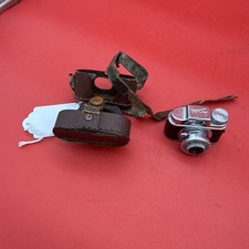 Hit Vintage Subminiature Spy Camera White Face W/ Leather Case, NICE