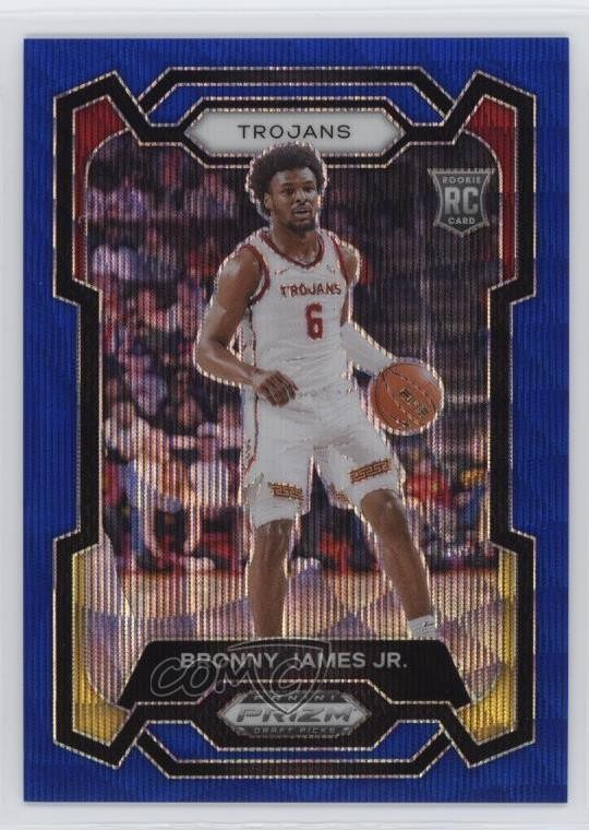 2024 Panini Prizm Draft Picks Blue Wave 4/249 Bronny James Jr #86 Rookie RC 0ud4