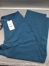Mandala Scrubs Women Cargo Pants Size Petite Large Color Harbor Blue NWT