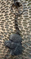 Vintage 1982 I Love My Poodle Rawcliffe Pewter Keychain