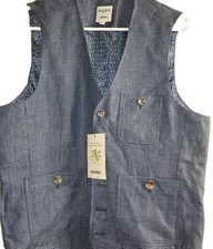 Murano Patch Pocket Plaid Vest, Size Medium MSRP 79.50