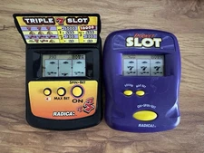 Lot Of 2 RADICA Pocket Slot & Triple 7 Slot Portable Electronic Handheld Game